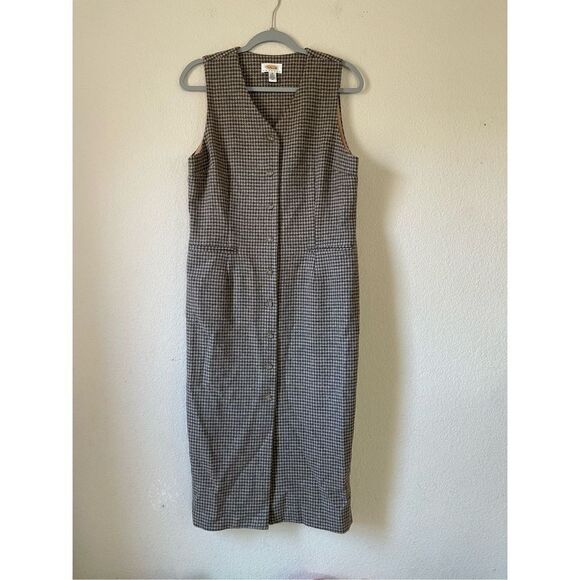 Vintage‎ Talbots wool houndstooth 100% wool midi dress - Picture 5 of 10